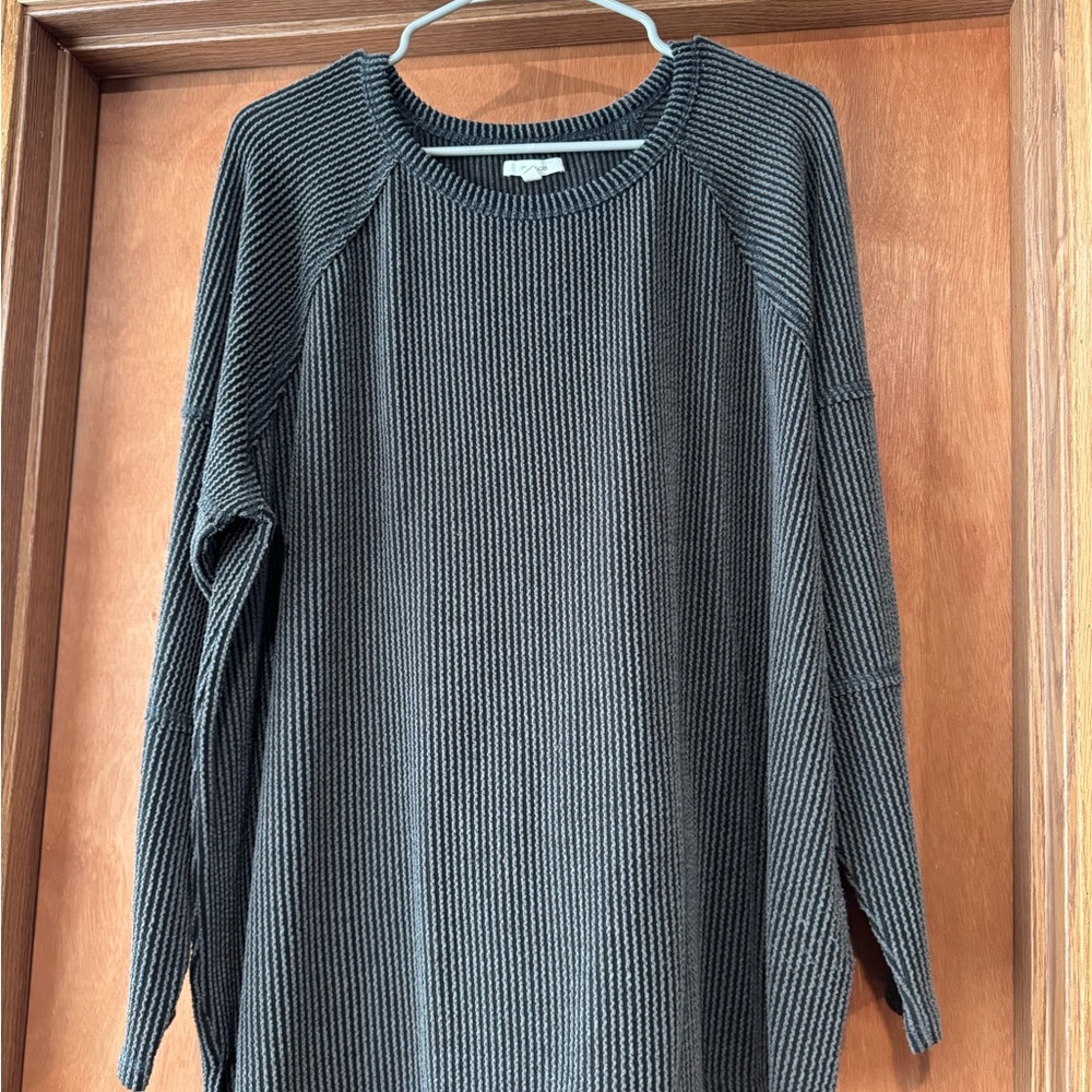 Maurices Charcoal Ribbed Knit Top